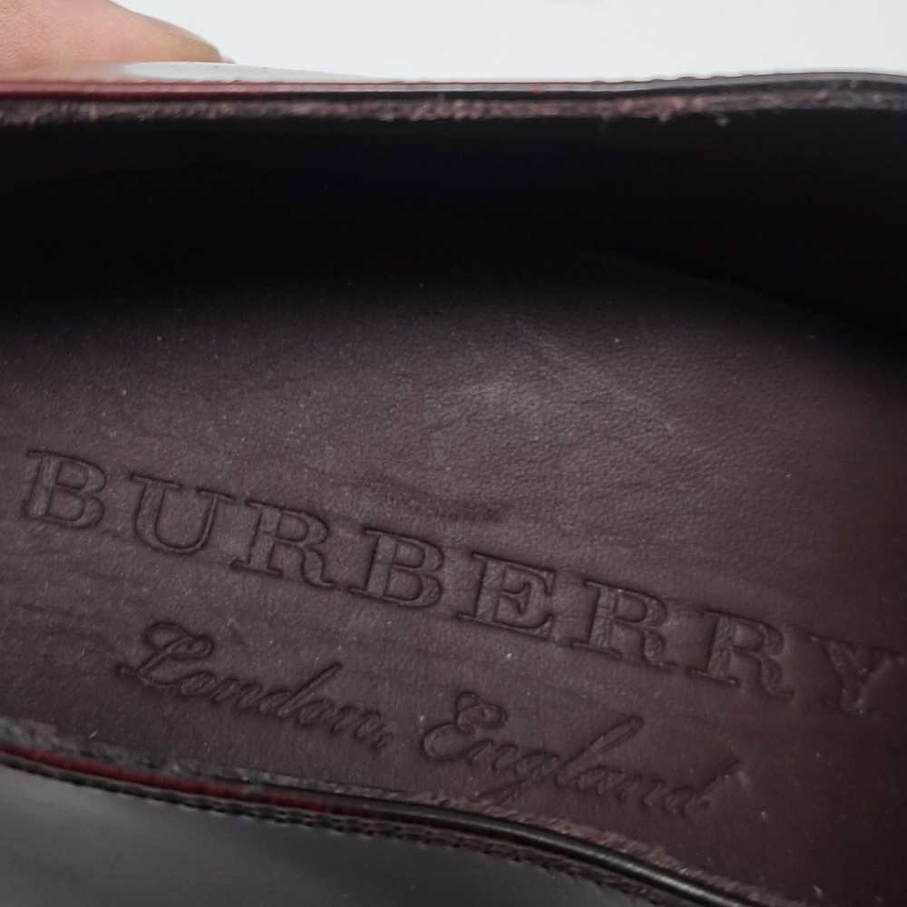 Burberry Mens Shoes Burgundy Leather Woven Lace Up Platform Creepers 11 US 44 EU - Picture 14 of 15